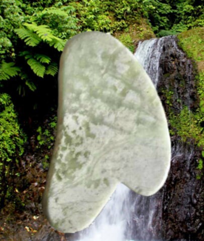 Ethically Crafted Speckled Jade Gua Sha ~ Facial Sculpting, Massage, Qi, Lymphatic Drainage